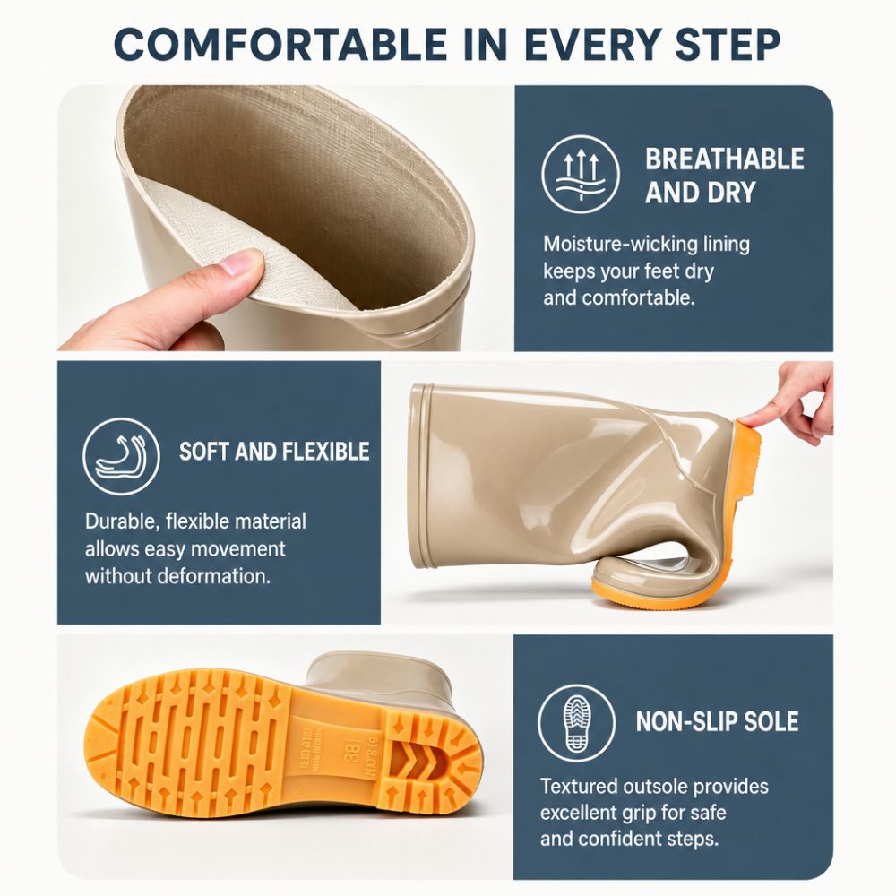 Non-slip Women's Long Rain Boo - đánh giá và giá Women Kitchen Accessories