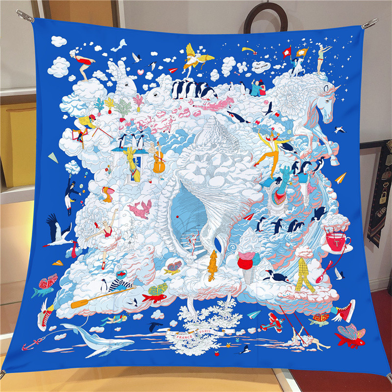 POBING Twill Silk Scarf Women  - đánh giá và giá Silk Scarf Square