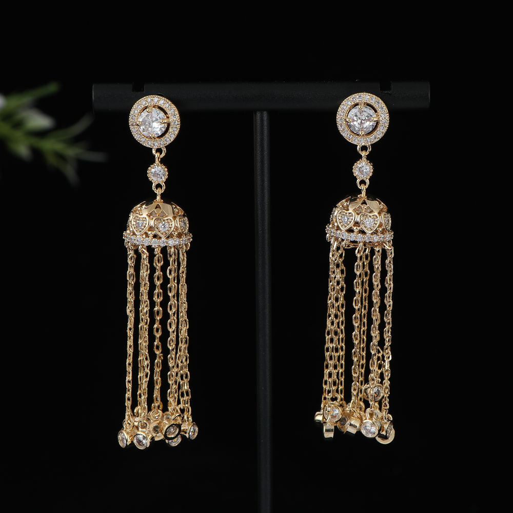 Bông tai tua rua dài hình học  - đánh giá và giá Women Accessories Dubai